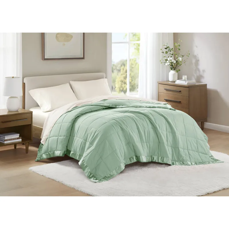 Madison Park Windom Lightweight Down Alternative Blanket with Satin Trim