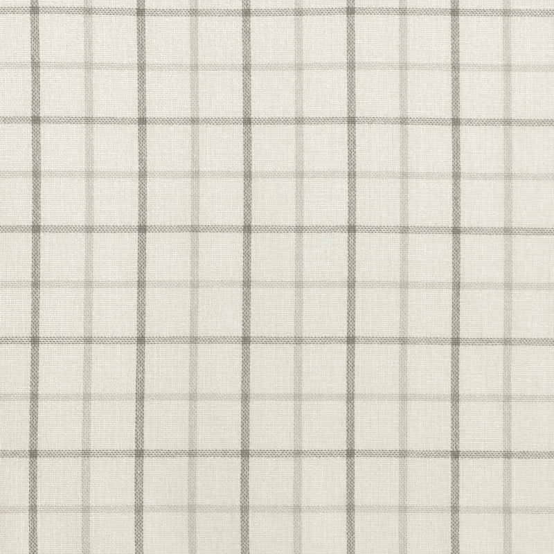 Anaheim Plaid Faux Leather Tab Top Curtain Panel with Fleece Lining - Natural