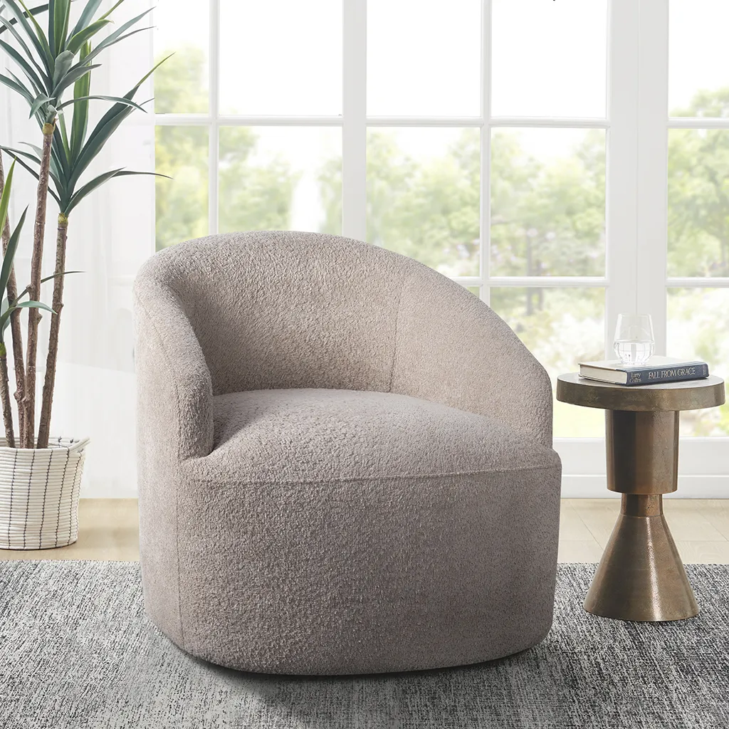Bonn Upholstered 360 Degree Swivel Chair Beige - Main Image
