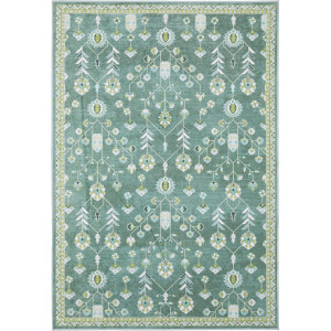 Addison Teal Floral Rug