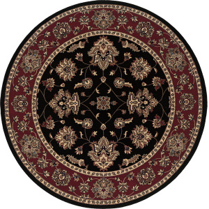 Ariana Black Floral Rug 8' 8' Square