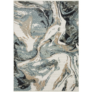 Echo Blue Abstract Rug