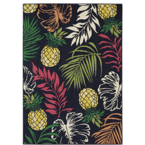 Havana Navy Botanical Rug