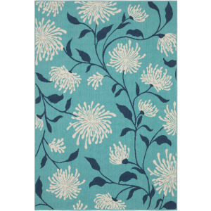 Meridian Blue Floral Rug