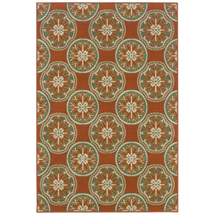 Montego Rust Floral Rug