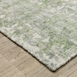 Solstice Green Abstract Rug 10\' X 14\'