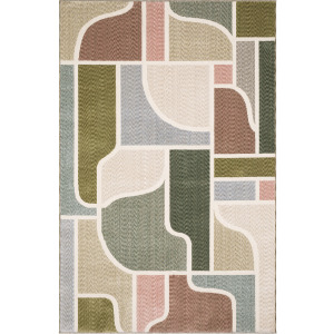 Tisdell Green Geometric Rug