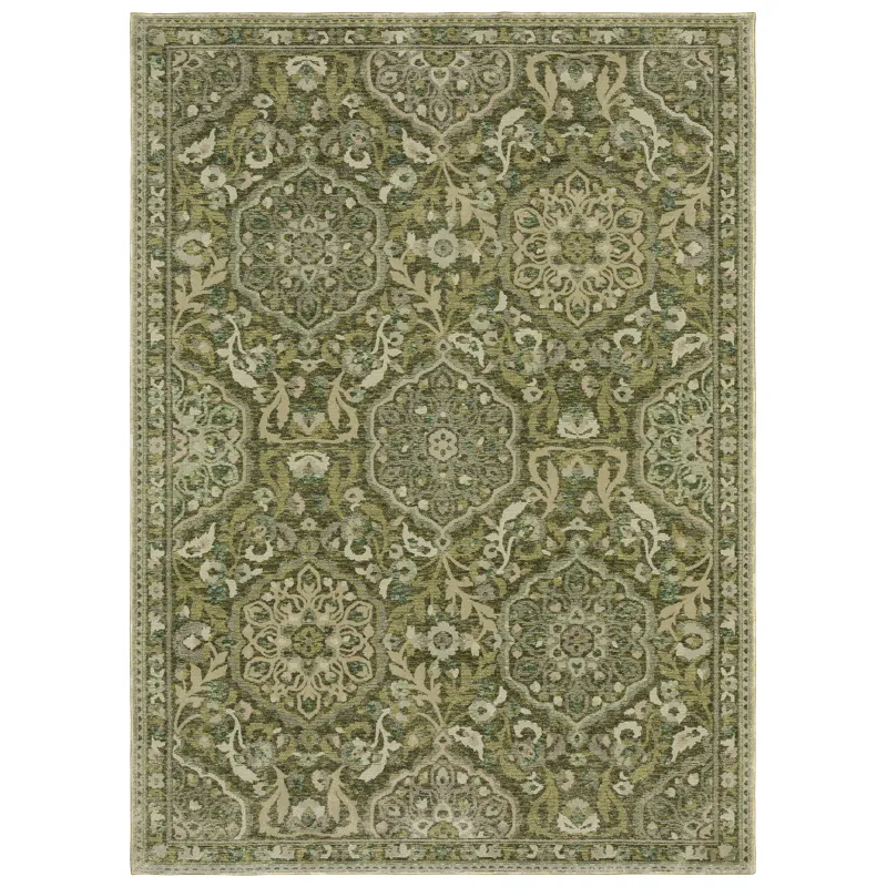 Andorra Green Floral Rug 3\' 3\" X 5\' 2\"