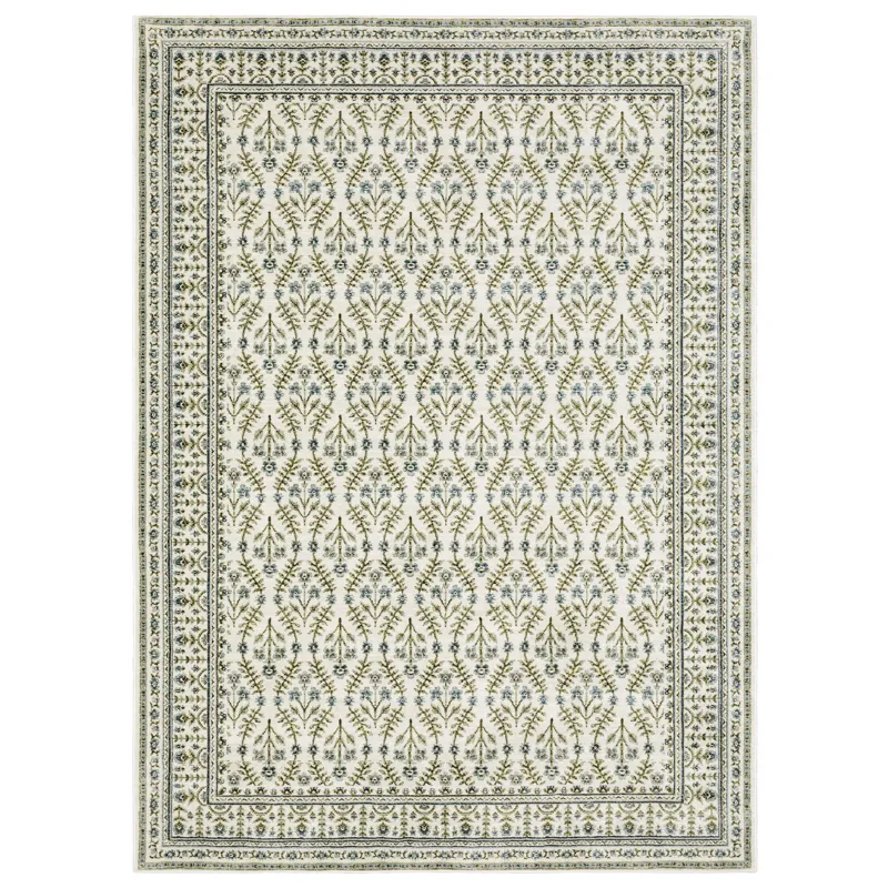 Andorra Ivory Floral Rug 3\' 3\" X 5\' 2\"