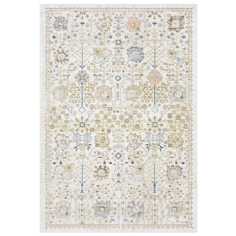 Cavett Blue Floral Rug