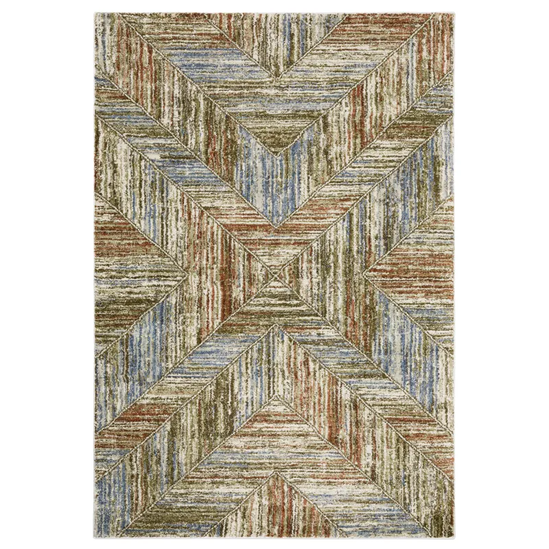 Gemma Blue Geometric Rug 2\' 3\" X 7\'