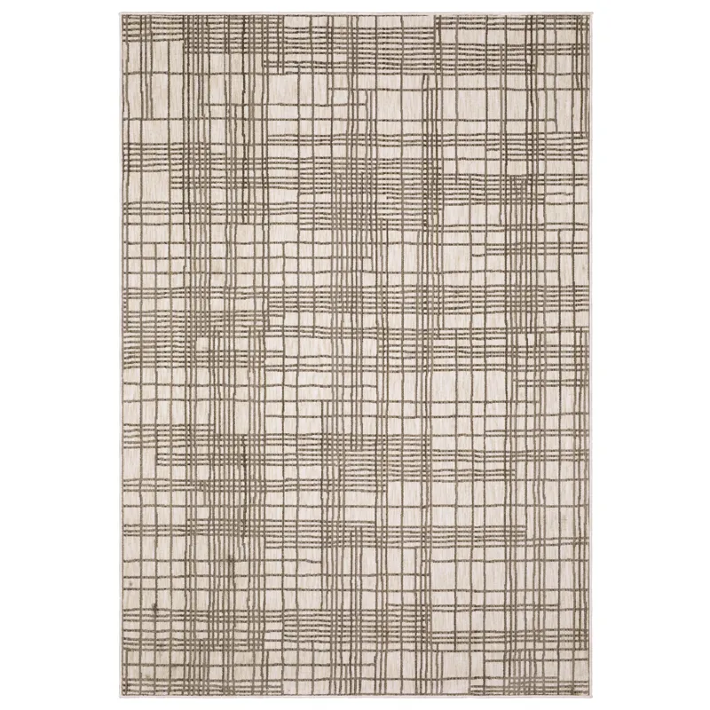 Hunter Brown Geometric Rug 5\' 3\" X 7\' 6\"