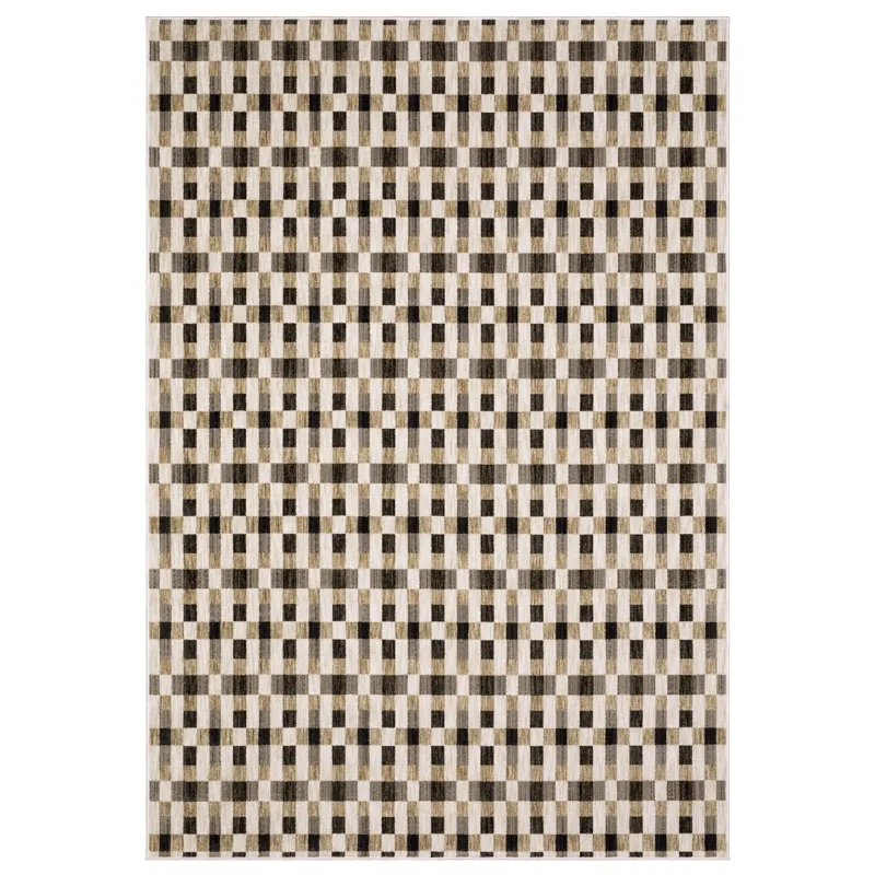 Hunter Black Geometric Rug 2\' 3\" X 7\' 6\"