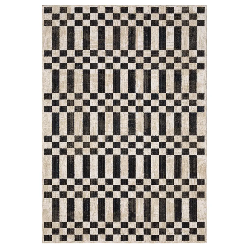 Hunter Beige Geometric Rug 6\' 7\" X 9\' 6\"