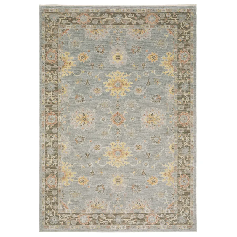 Keaton Blue Floral Rug 9\'10\" X 12\'10\"