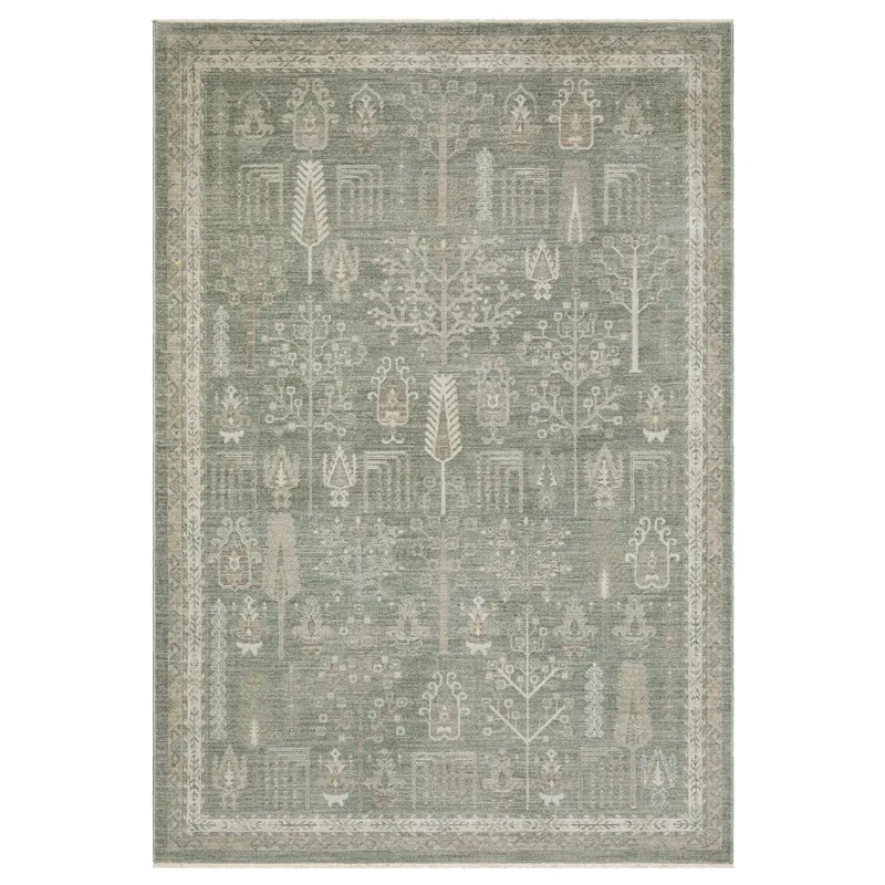 Keaton Green Floral Rug 9\'10\" X 12\'10\"