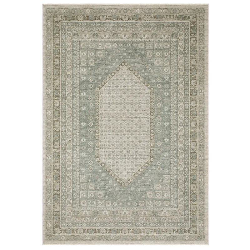 Keaton Beige Medallion Rug 6\' 7\" X 9\' 6\"