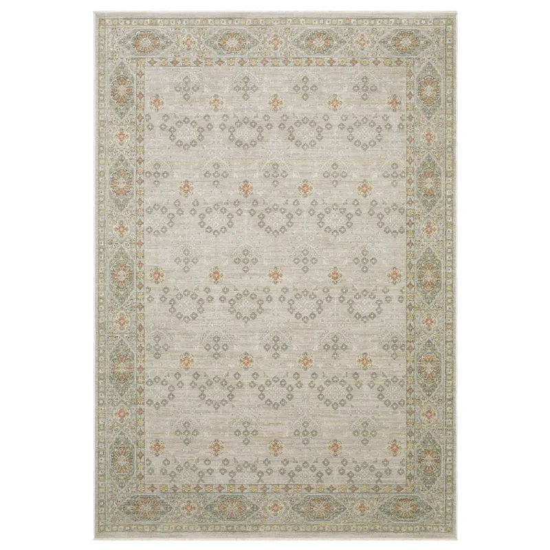 Keaton Beige Floral Rug 5\' 3\" X 7\' 6\"