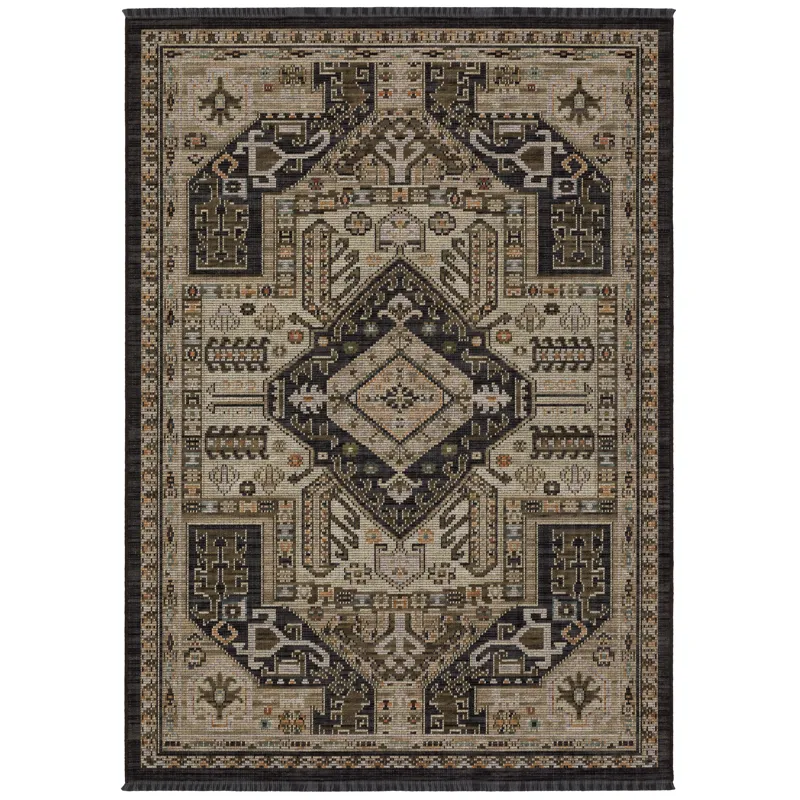 Legacy Charcoal Medallion Rug 2\' 6\" X 10\'