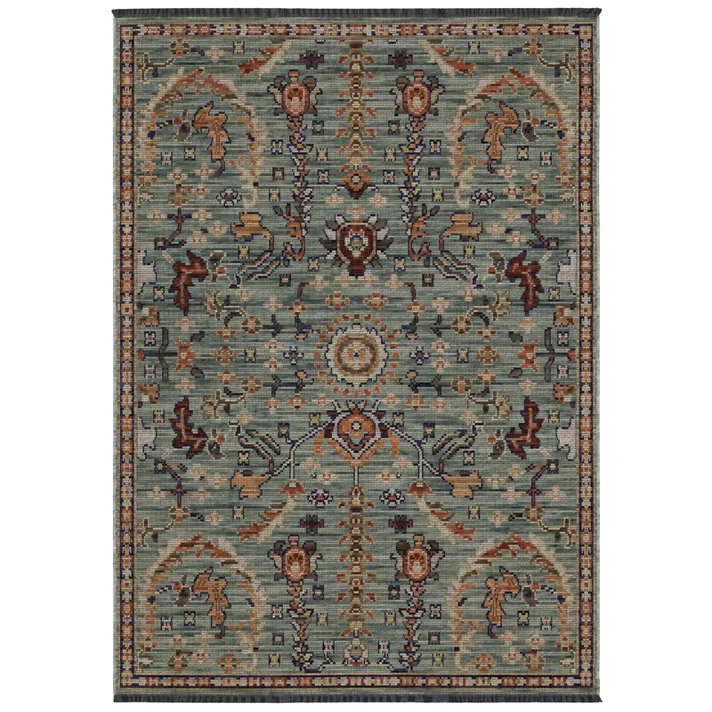 Legacy Blue Floral Rug 3\' 3\" X 5\'