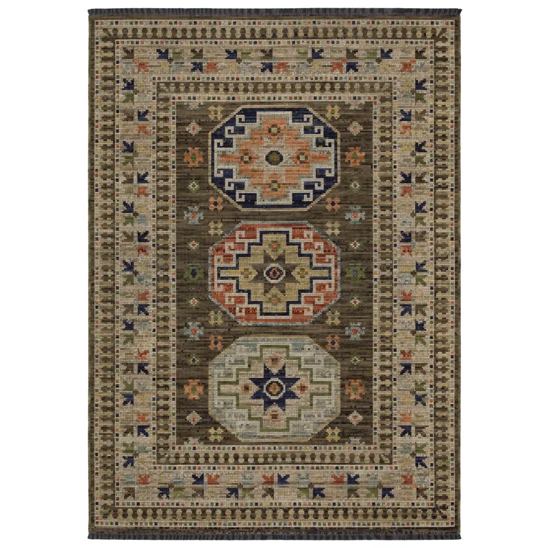 Legacy Brown Medallion Rug 7\'10\" X 10\'10\"