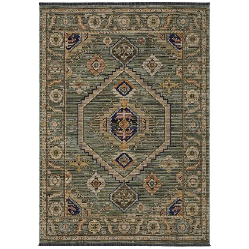 Legacy Green Medallion Rug 6\' 7\" X 9\' 6\"