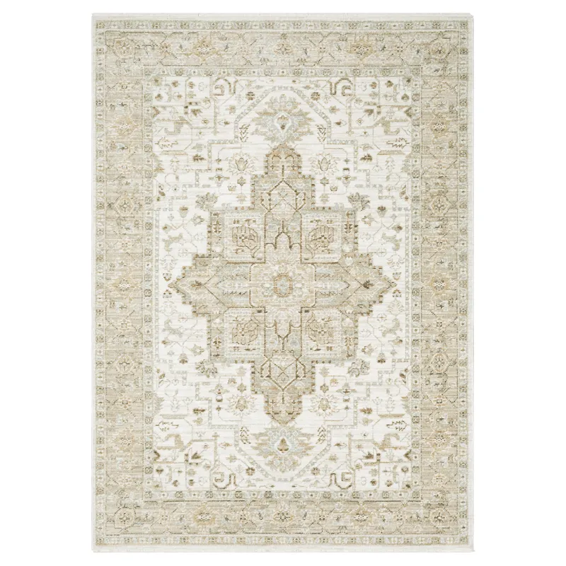 Lola Beige Medallion Rug 6\' 7\" X 10\'
