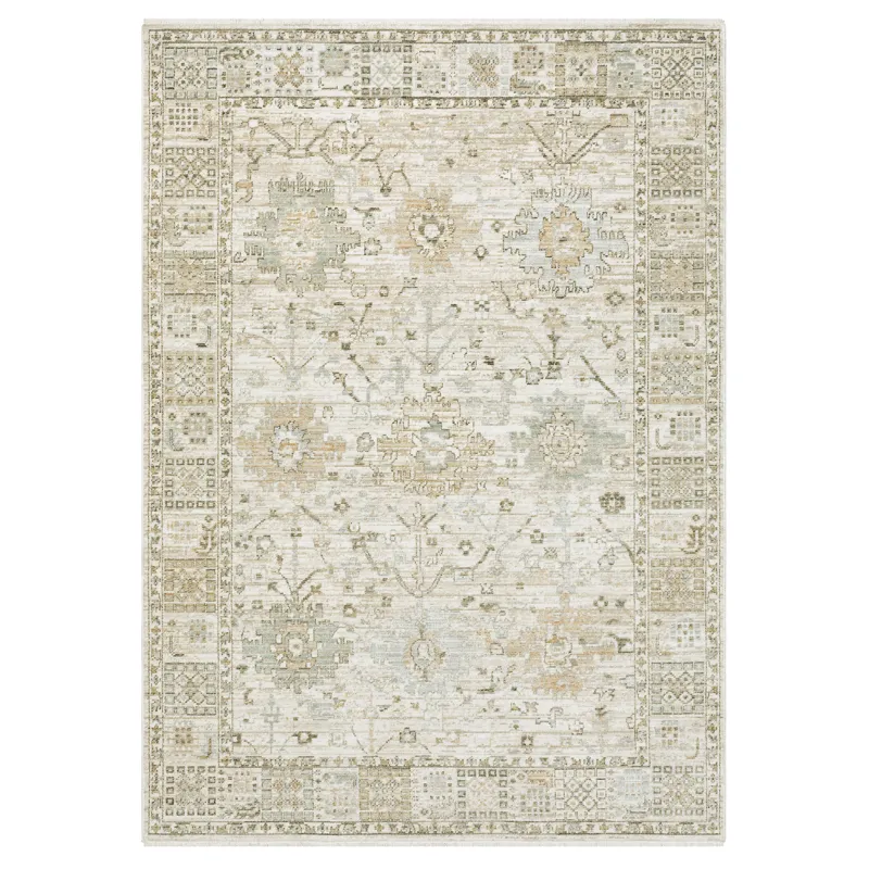 Lola Gold Floral Rug 6\' 7\" X 10\'