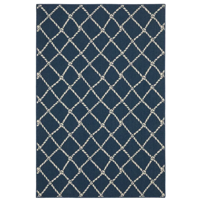 Meridian Blue Lattice Rug