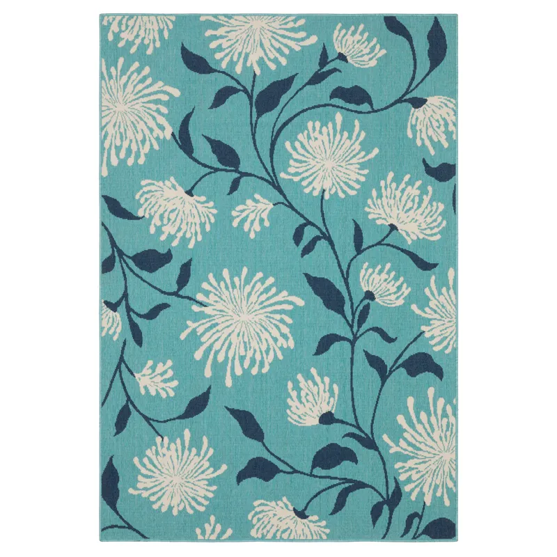 Meridian Blue Floral Rug
