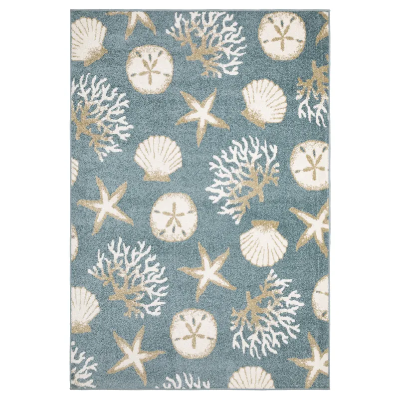 Quinn Blue Novelty Rug 5\' 3\" X 7\'