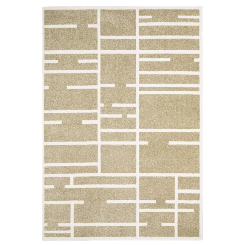 Quinn Beige Geometric Rug 5\' 3\" X 7\'