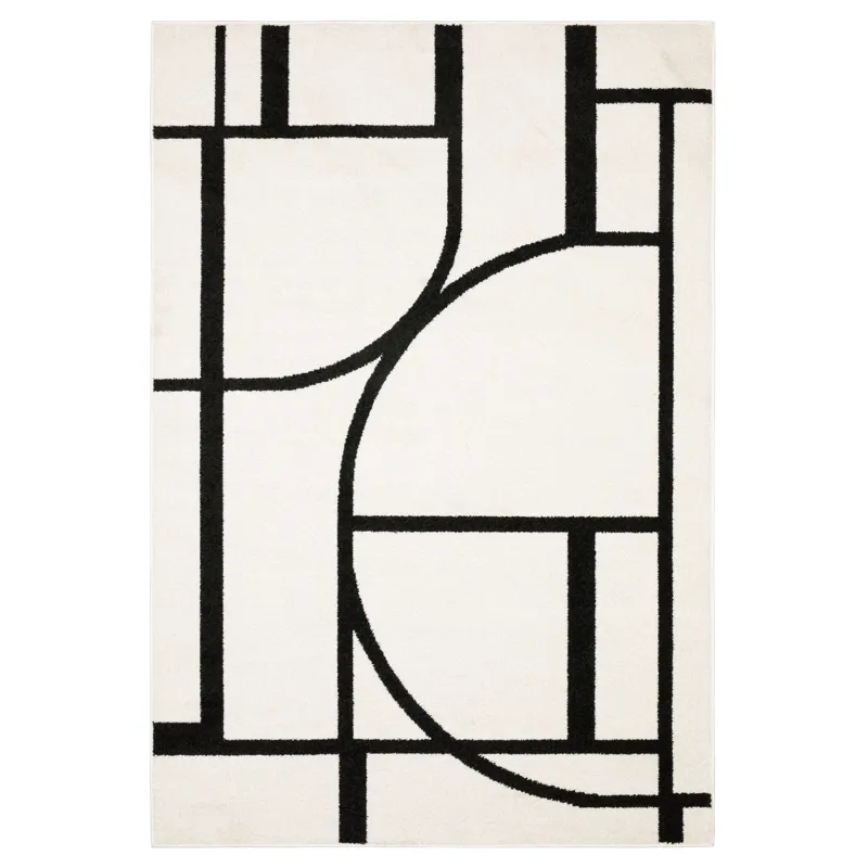 Quinn Ivory Circles Rug 2\' X 7\'