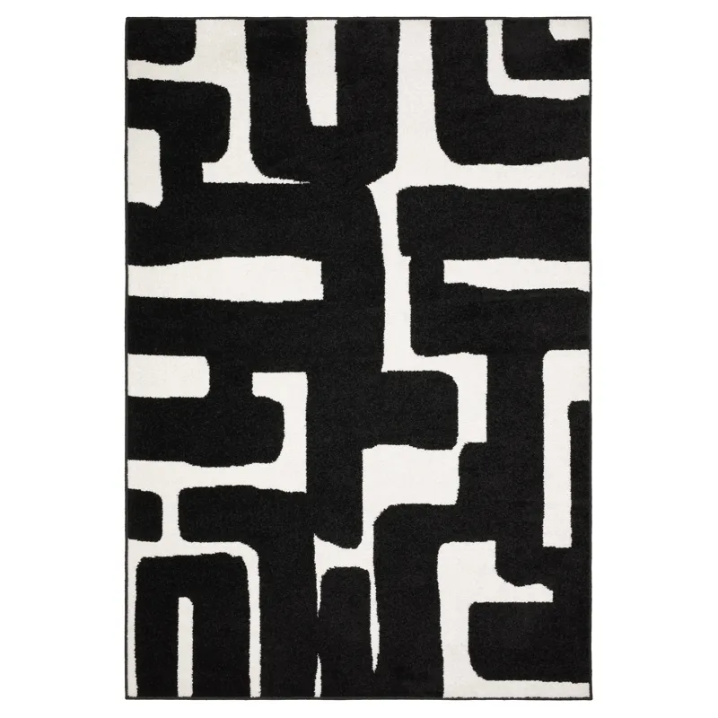 Quinn Black Abstract Rug 5\' 3\" X 7\'