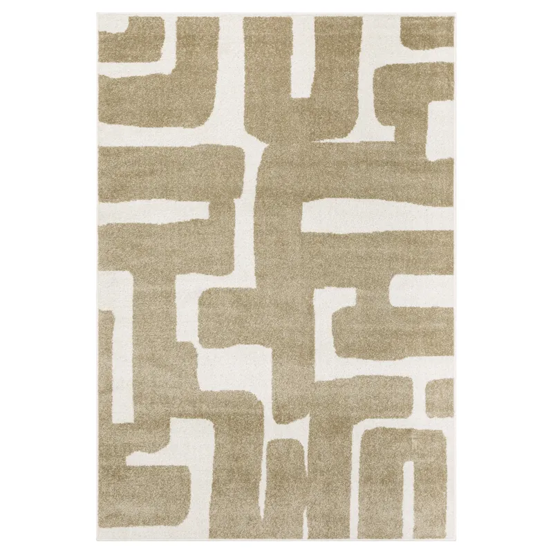 Quinn Beige Abstract Rug 2\' X 7\'