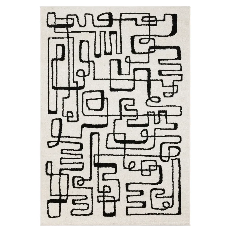 Quinn Beige Abstract Rug 5\' 3\" X 7\'