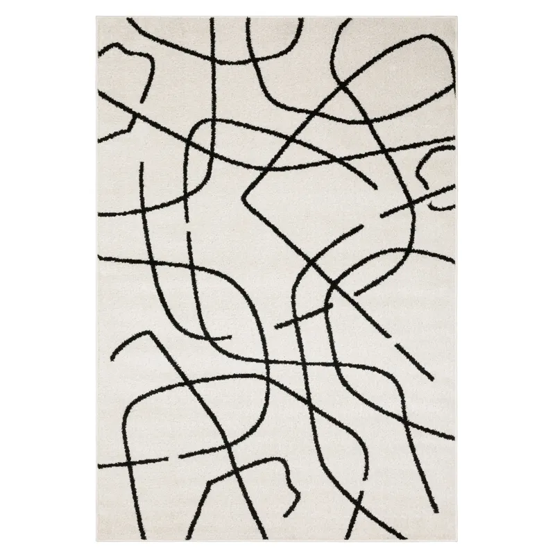 Quinn Beige Abstract Rug 2\' X 7\'