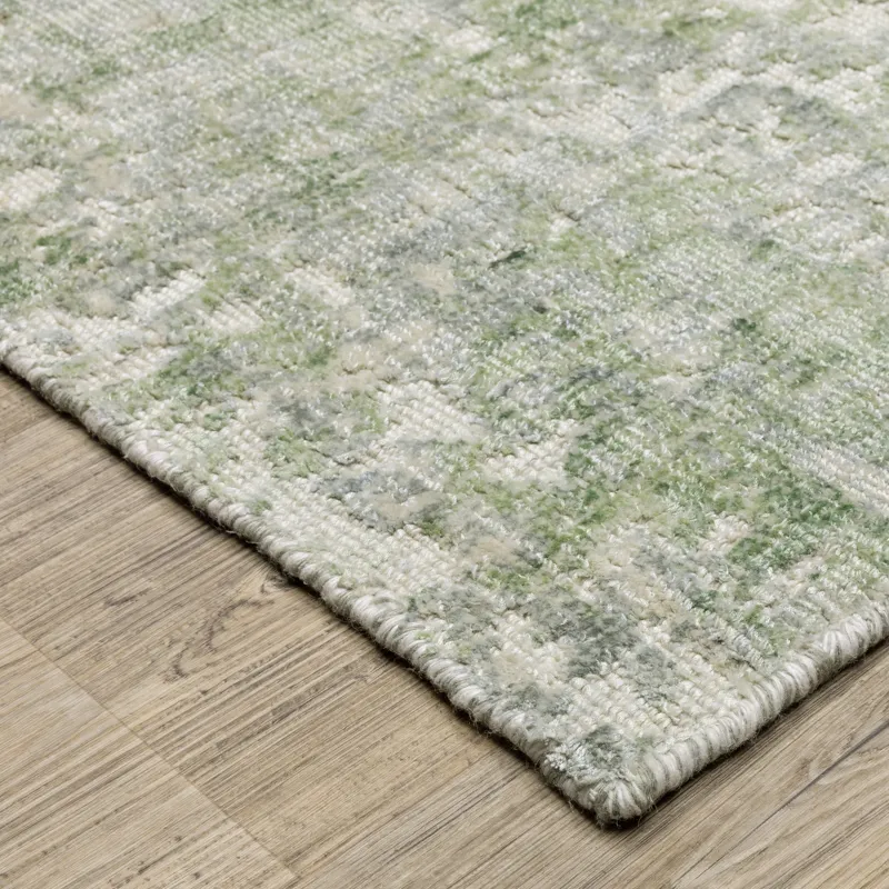 Solstice Green Abstract Rug 10\' X 14\'