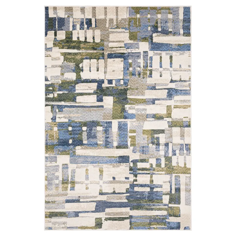 Tisdell Blue Abstract Rug 2\' 3\" X 7\' 6\"