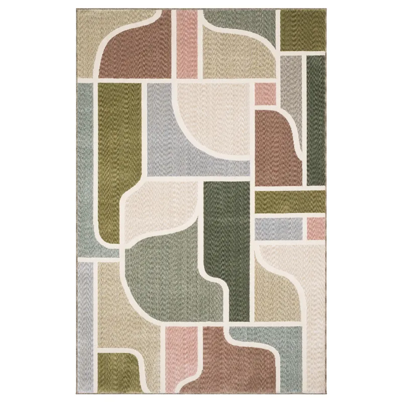Tisdell Green Geometric Rug 9\'10\" X 12\' 8\"