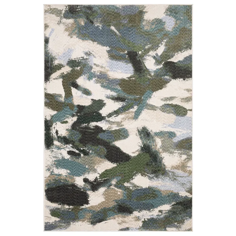 Tisdell Blue Abstract Rug 5\' 3\" X 7\' 6\"
