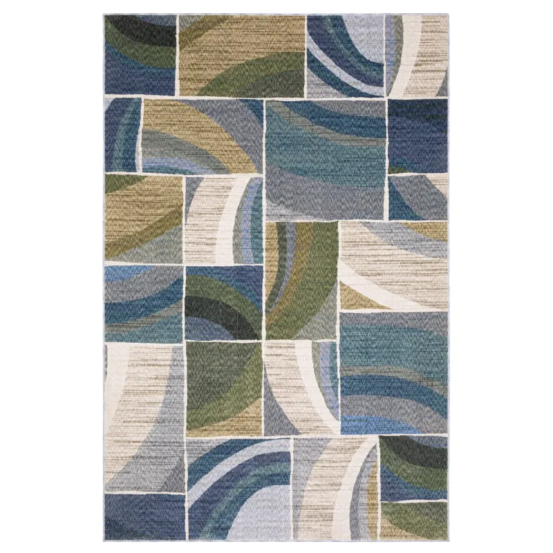 Tisdell Blue Geometric Rug 7\'10\" X 10\'10\"