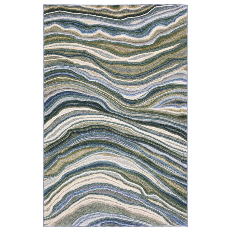 Tisdell Green Abstract Rug 3\' 9\" X 5\' 2\"