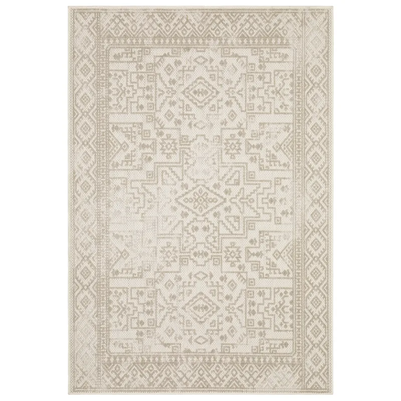Zarina Beige Distressed Rug 5\' 3\" X 7\' 3\"