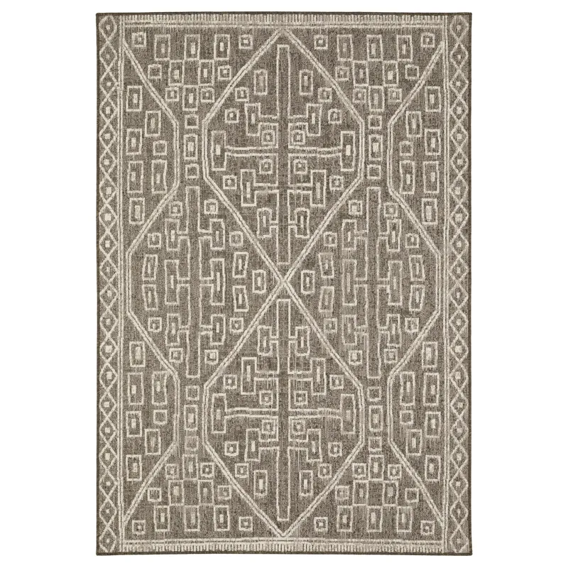 Zarina Brown Geometric Rug 5\' 3\" X 7\' 3\"