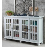 Glazed 4 Panel Credenza - Fossil Grey / Whitewash
