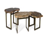 Petrified Wood Waterfall Table, Set Of 3
