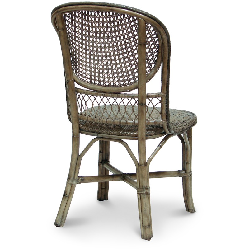 Antique Cane Side Chair, Grey