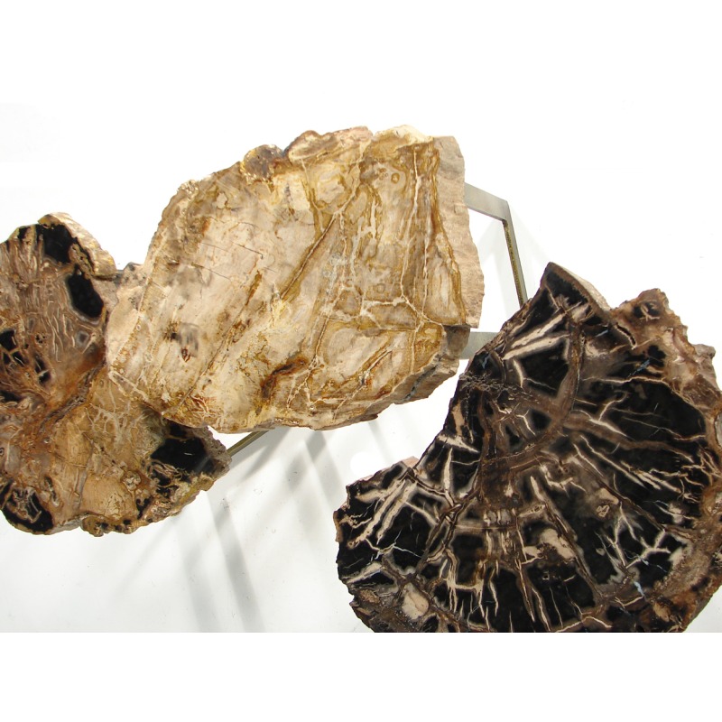 Petrified Wood Waterfall Table, Set Of 3