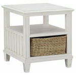 End Table with Rattan Basket